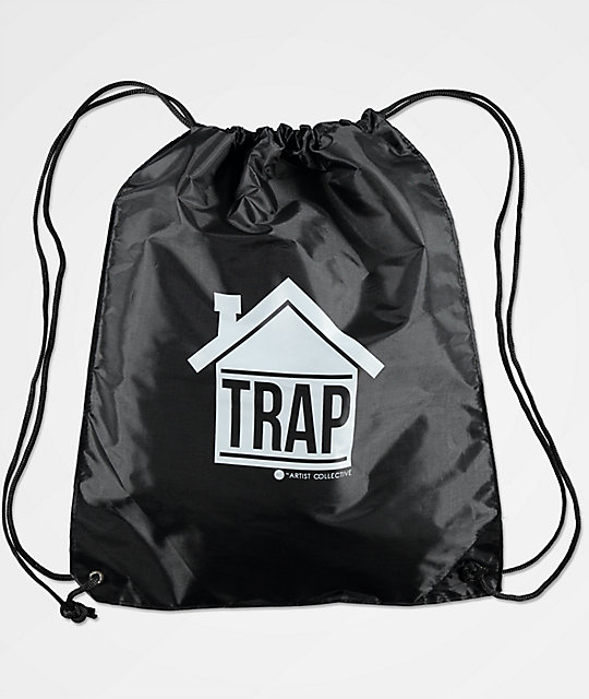 Artist Collective Trap House Black Cinch Bag Zumiez Artist Collective Trap House Black Cinch Bag