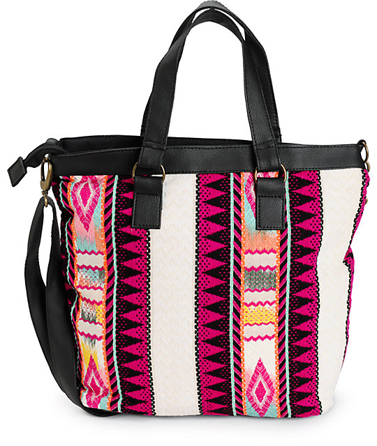 Barganza Pink Tribal Stripe Tote Bag | Zumiez