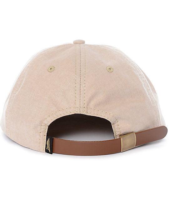 tan strapback hat