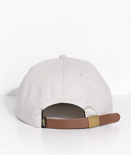 beige strapback hat