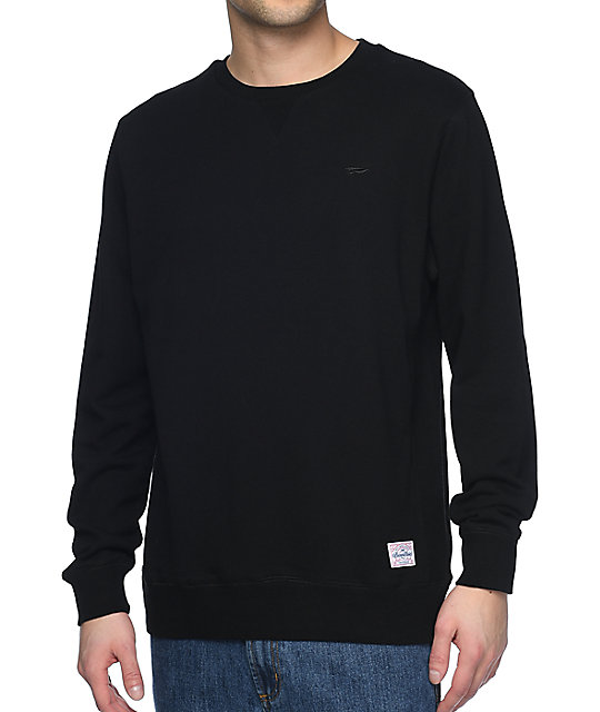 black crew neck sweatshirt