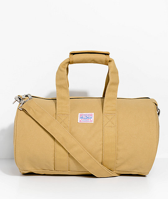 Benny Gold Small Tan Canvas Duffle Bag
