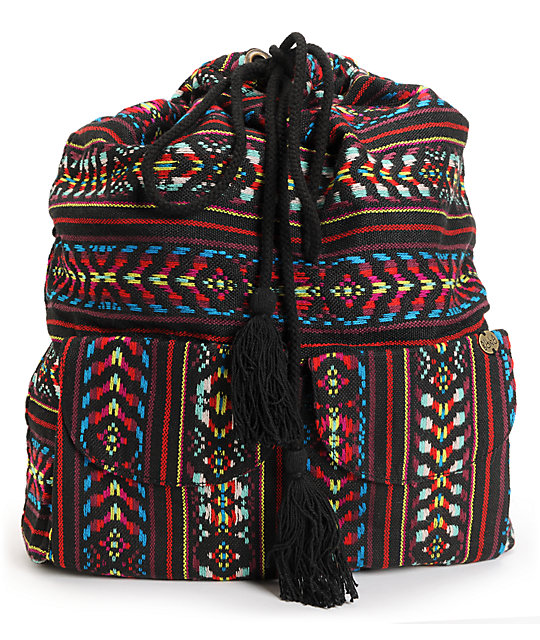 Billabong Canyon Cruz Black Tribal Print Rucksack Backpack | Zumiez