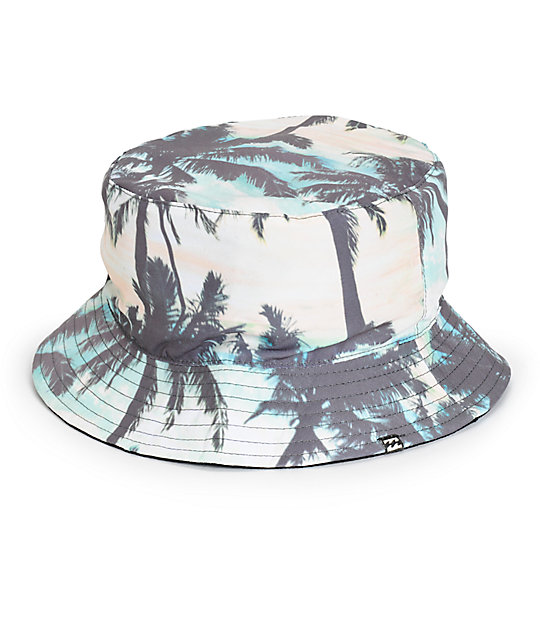 bucket hat with palm trees