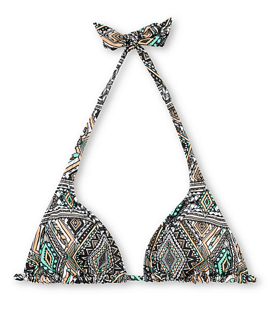Billabong Native Dream Jean Charcoal Triangle Bikini Top | Zumiez