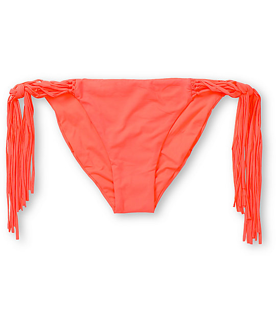 neon coral bikini bottoms
