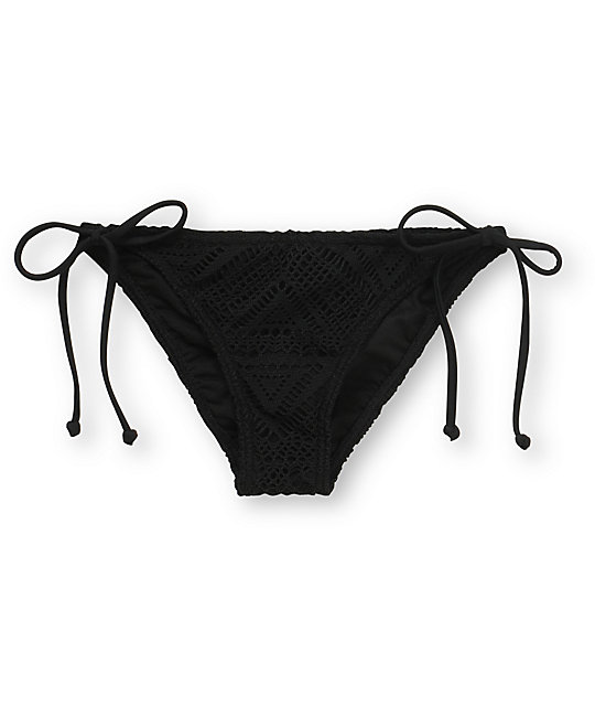 black crochet bikini bottoms
