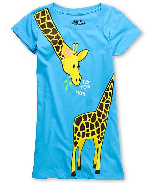 Bitter Sweet Giraffe Wrap Turquoise T-Shirt | Zumiez