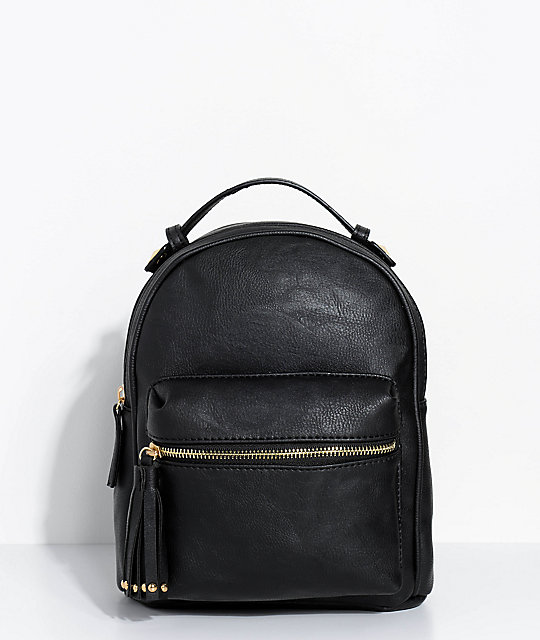 Black Faux Leather Mini Backpack | Zumiez