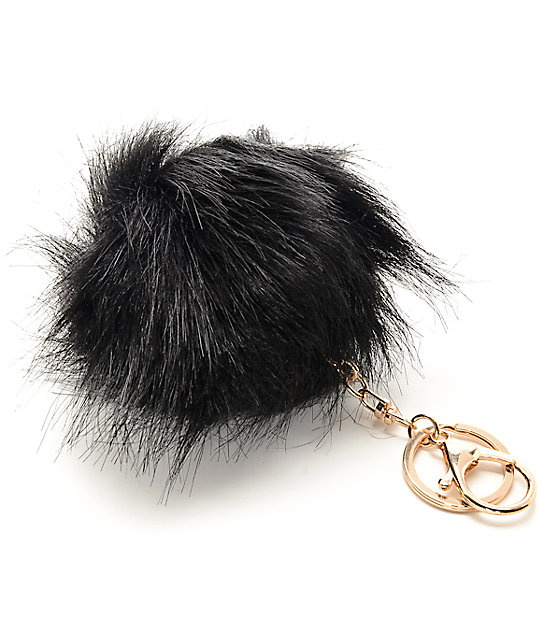 Black Fuzzy Bag Charm | Zumiez