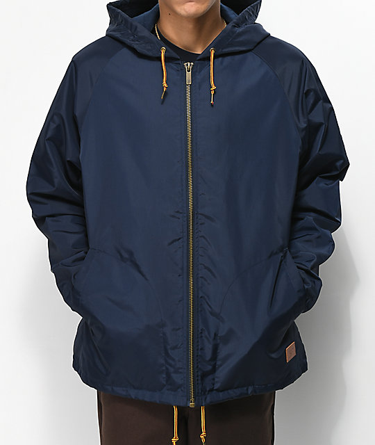 navy hooded jacket