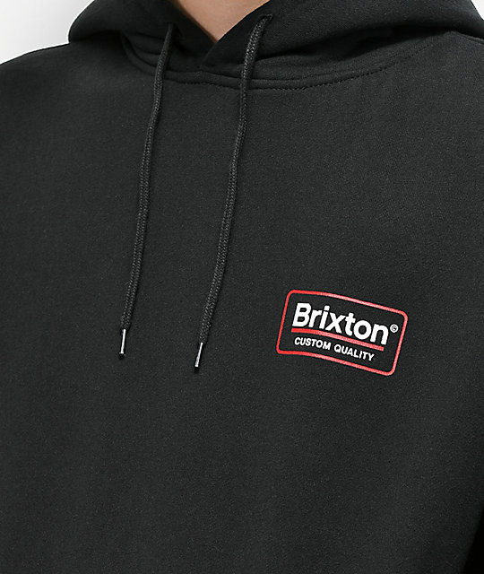 brixton palmer ii white & grey hoodie