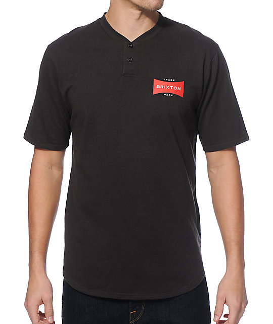 cotton mesh henley shirt