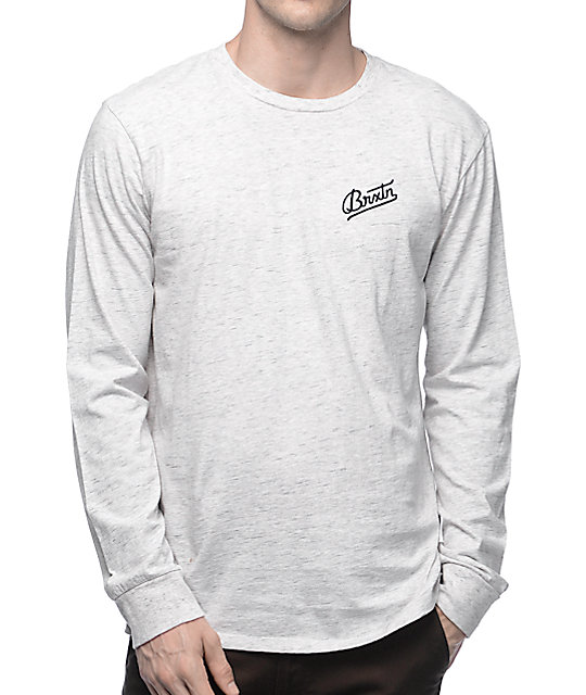 Brixton Reggie Heather Grey Long Sleeve T-Shirt | Zumiez