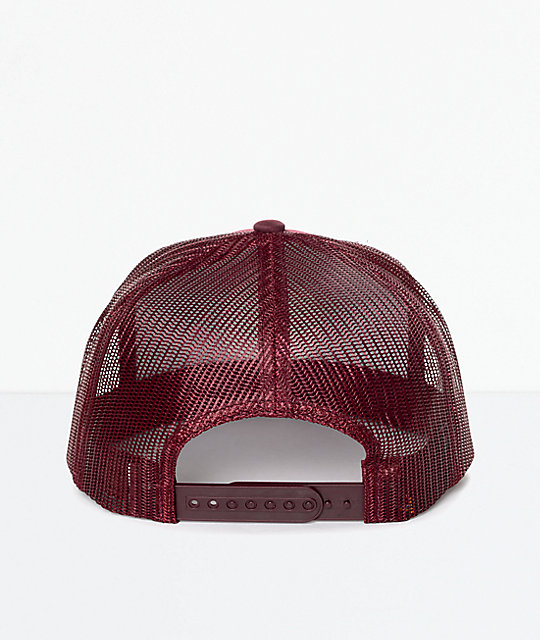 burgundy trucker hat