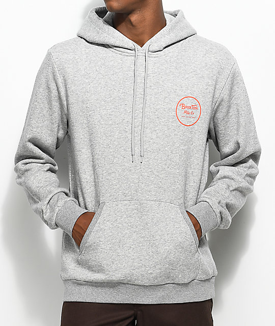 gray and orange hoodie