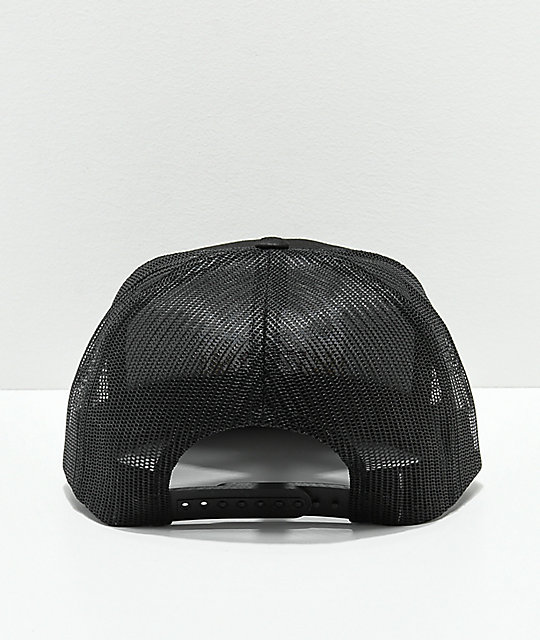 black white trucker hat