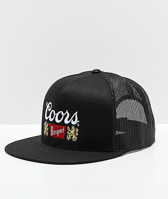 black and white trucker hat