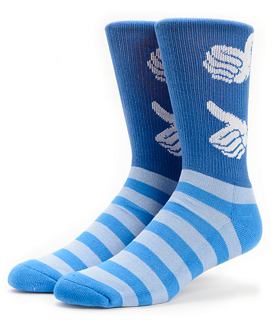 Bro Style USA White & Blue Crew Socks | Zumiez