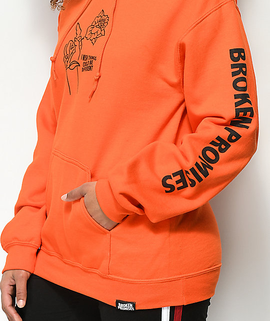 orange broke hoodie