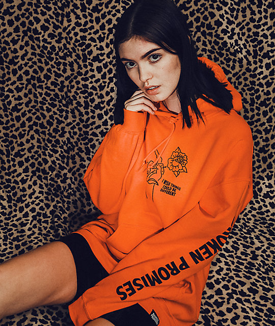 orange name brand hoodies