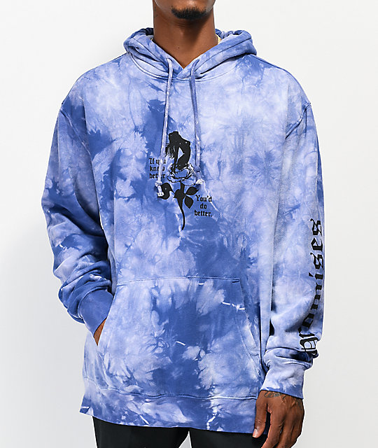 blue and purple tie dye hoodie