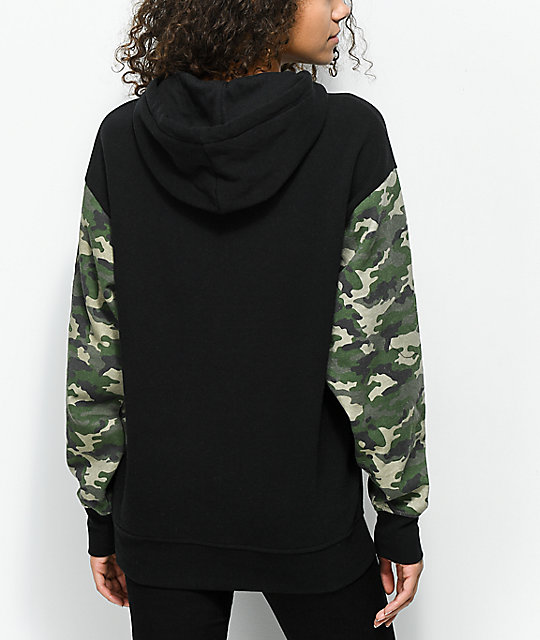 black and camo hoodie
