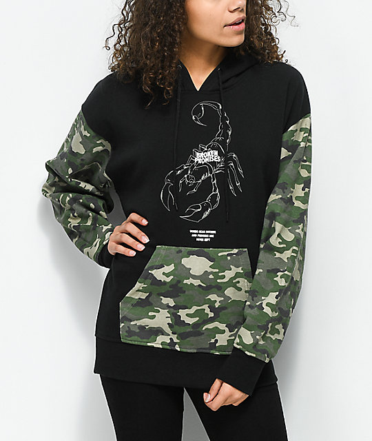 black camo hoodie womens