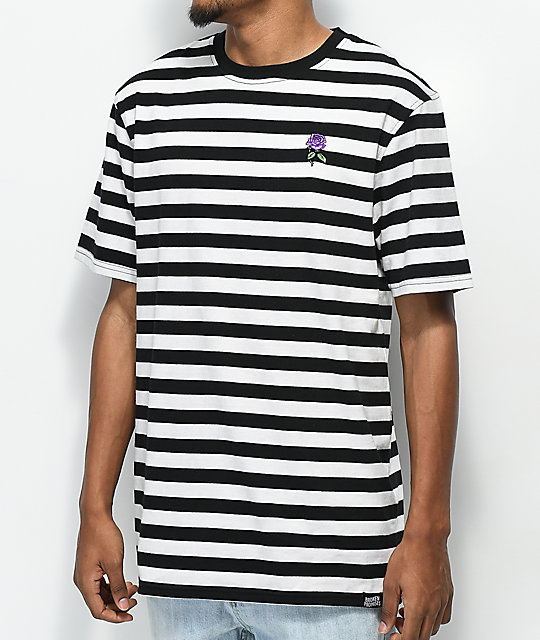 Broken Promises Thornless Black & White Striped T-Shirt | Zumiez