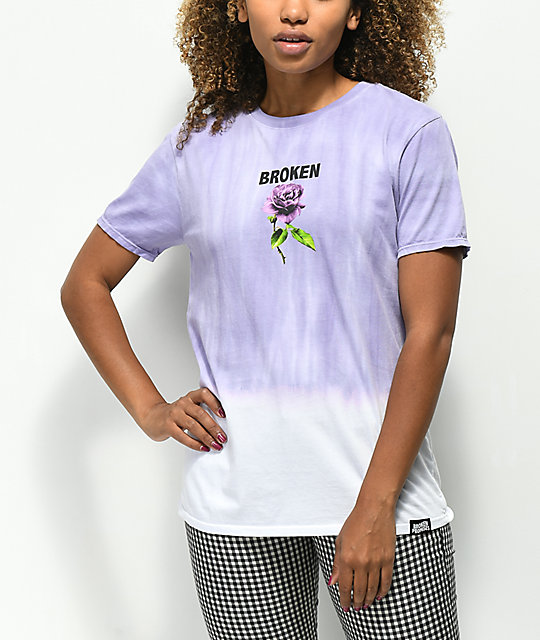 Broken Promises Thornless Purple Dip Dye T Shirt