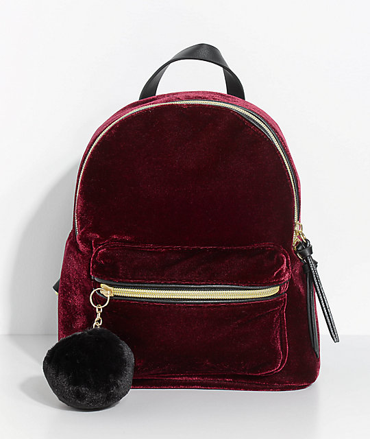 Burgundy Velvet Mini Backpack | Zumiez
