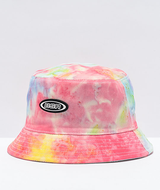 blue tie dye bucket hat