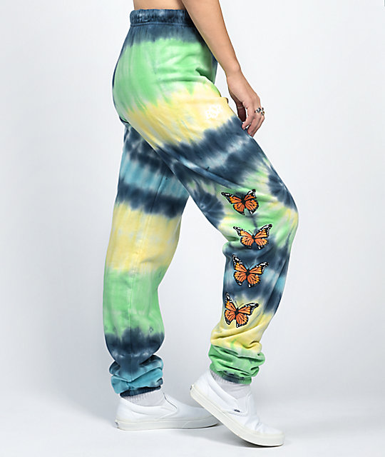 green tie dye champion sweatpants