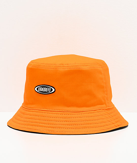 orange and black hat