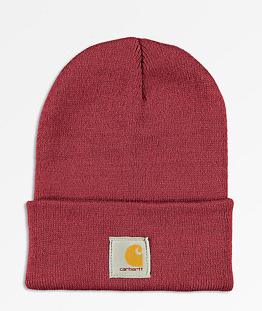 burgundy carhartt beanie