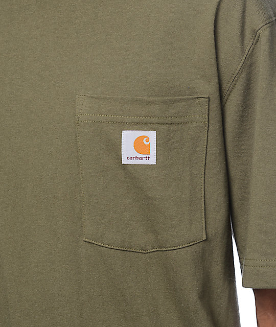 Carhartt Workwear Army Green Pocket T-Shirt | Zumiez