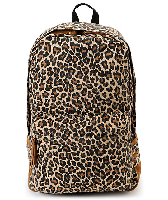Carrot Company Leopard Print Beige Canvas Backpack | Zumiez