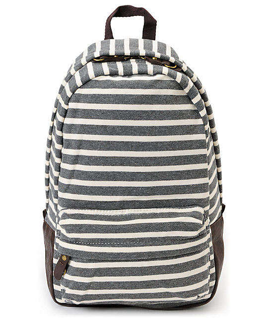 Carrot Company Striped Dark Grey Backpack at Zumiez : PDP