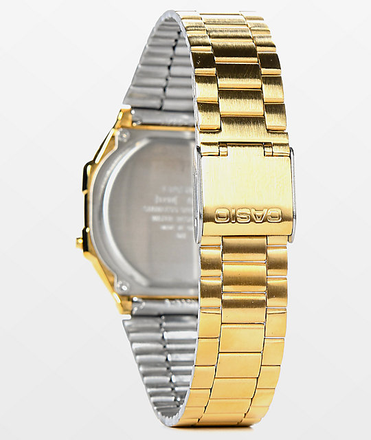 retro gold casio watch men's
