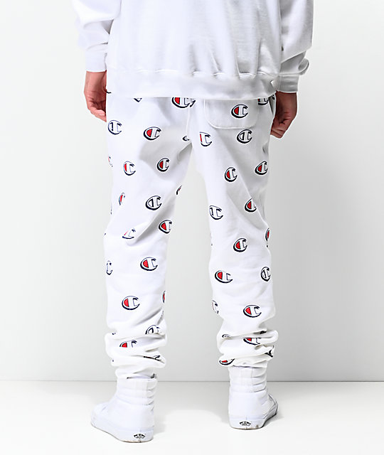 champion men's white sweatpants