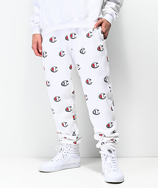 white champion sweatpants