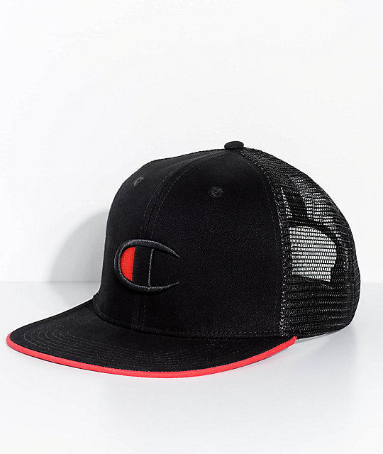 Champion Big C Logo Black Snapback Hat | Zumiez