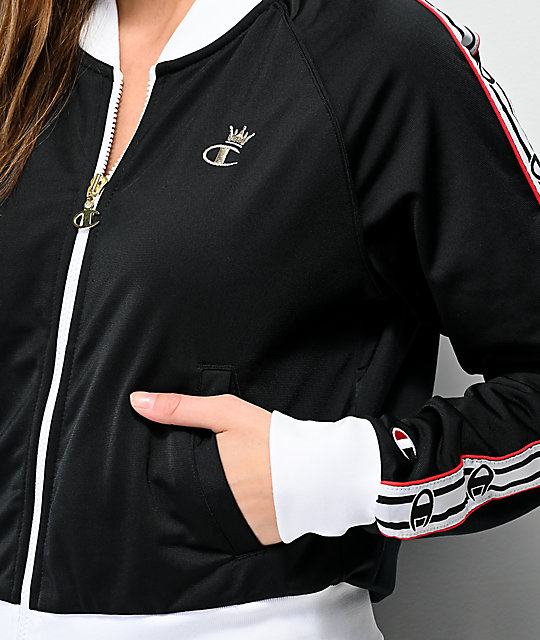 Champion Black & White Taping Track Jacket | Zumiez