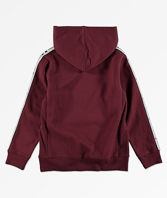 champion boys c patch taped maroon hoodie