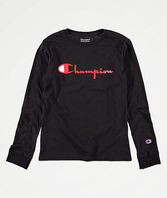 champion red and black shirt