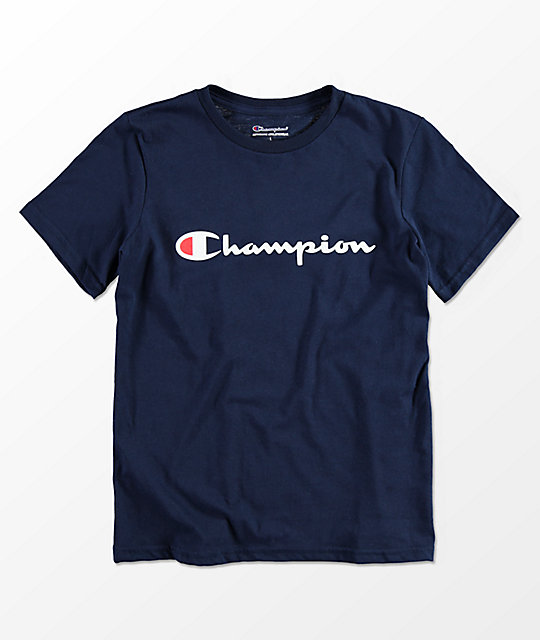 champion t shirt kids blue