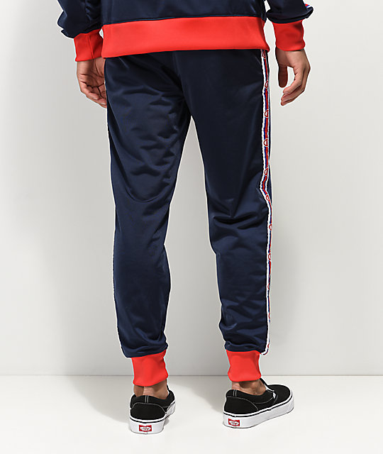 Champion C Logo Tape Blue Red Track Pants Zumiez