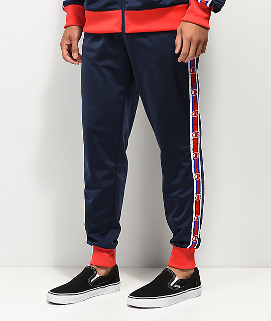 Champion C Logo Pantalones De Chandal Azules Y Rojos Zumiez