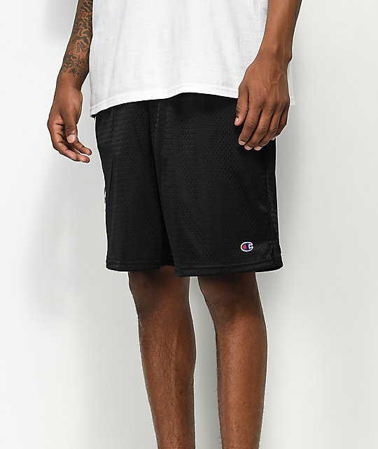 champion black mesh shorts