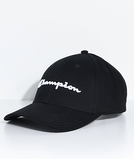 Champion Classic Twill Black Strapback Hat | Zumiez.ca